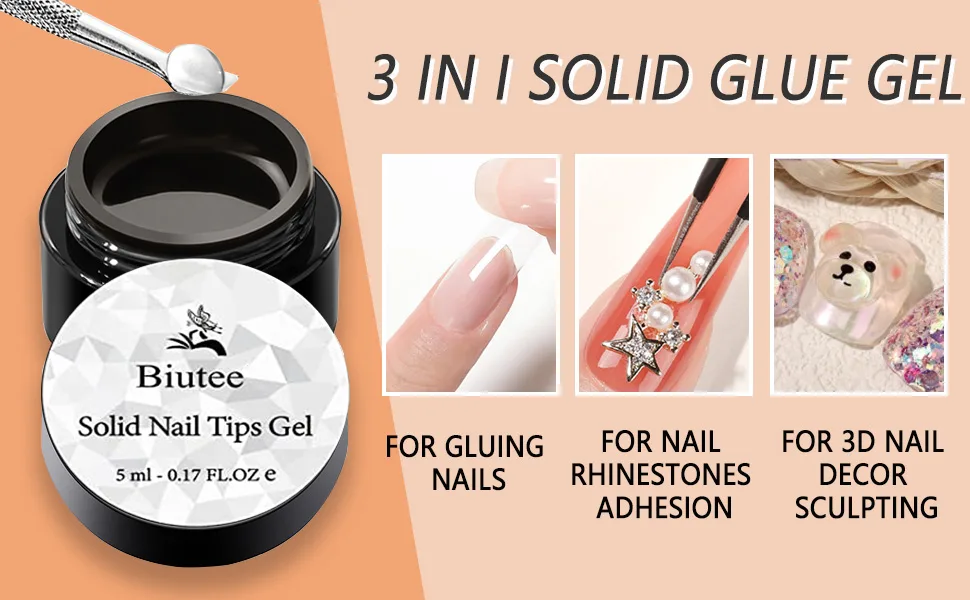 Solid nail tips gel nail art gel paint solid patch glue for professional nail extension artificial fingernails tipper (5 g * 2) - product information 18