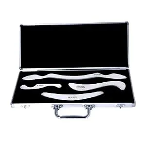 JustSun Gua Sha Scraper Soft Tissue Massage Tools Stainless Steel IASTM Tool for SPA Acupuncture Therapy Reducing Muscle Pain (SET C) - gua sha