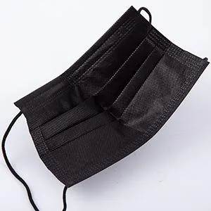 Black Disposable Face Mask 50 Pcs Black Face Masks 3 Ply Protection Masks - 3D structure