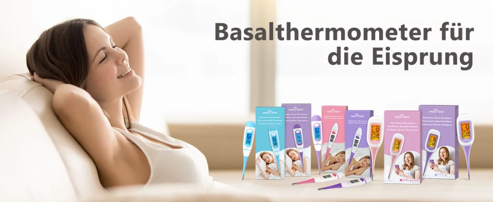 Basal thermometer fertility thermometer for cycle control and ovulation tracking with Premom app digital thermometer with blue backlight LCD display purple - basalthermometer
