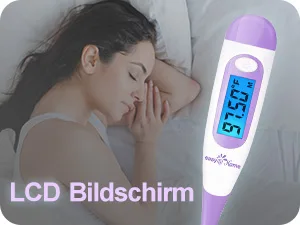 Basal thermometer fertility thermometer for cycle control and ovulation tracking with Premom app digital thermometer with blue backlight LCD display purple - basalthermometer