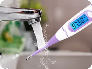 Basal thermometer fertility thermometer for cycle control and ovulation tracking with Premom app digital thermometer with blue backlight LCD display purple - basalthermometer