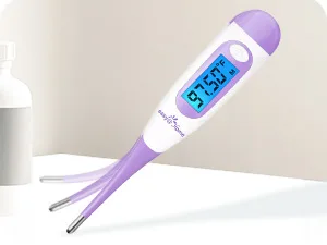 Basal thermometer fertility thermometer for cycle control and ovulation tracking with Premom app digital thermometer with blue backlight LCD display purple - basalthermometer