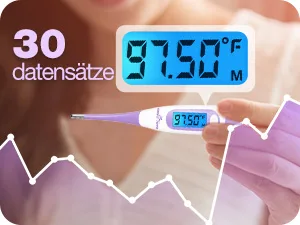 Basal thermometer fertility thermometer for cycle control and ovulation tracking with Premom app digital thermometer with blue backlight LCD display purple - basalthermometer