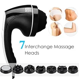 Electrical anti-cellulite massager 7-in-1 with 7 interchangeable heads portable and versatile invigorating and streamlining against cellulite and fat on buttocks and legs - product information 6
