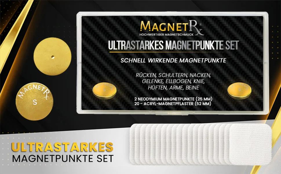 MagnetRX Magnetic Points Set Ultra Strong Magnets Large Magnetic Patches for Back Shoulders Knees Hips Neck and Body - Spot
