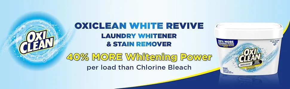 OxiClean White Revive Laundry Whitener + Stain Remover 3 lbs. - oxiclean white revive laundry whitener stain remover 40 percent more whitening power than bleach