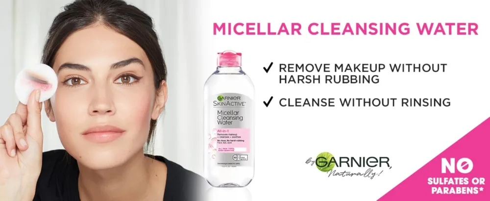 Garnier SkinActive Micellar Cleansing Water For All Skin Types 13.5 Fl Oz - micellar water all skin types makeup remover
