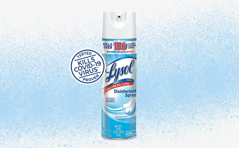 Lysol Disinfectant Spray Sanitizing and Antibacterial Spray For Disinfecting and Deodorizing Crisp Linen 2 Count 19 fl oz each - LDS Crisp Linen