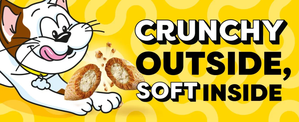 TEMPTATIONS MixUps Crunchy and Soft Cat Treats 16 oz. Pouches and Tubs - Crunchy Outside, Soft Inside