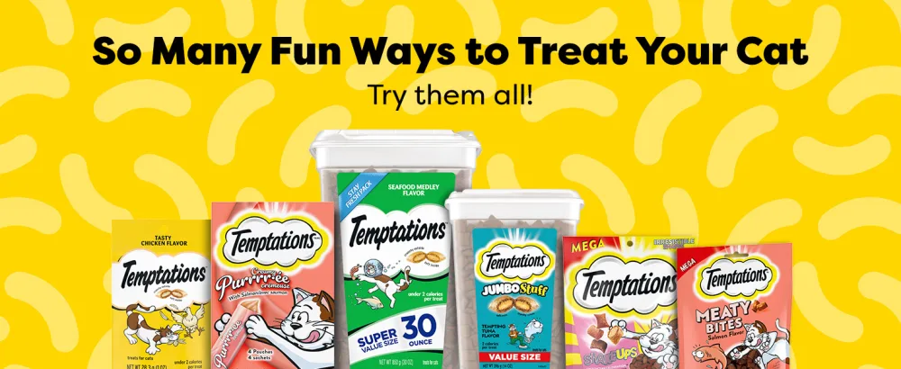 TEMPTATIONS MixUps Crunchy and Soft Cat Treats 16 oz. Pouches and Tubs - temptations