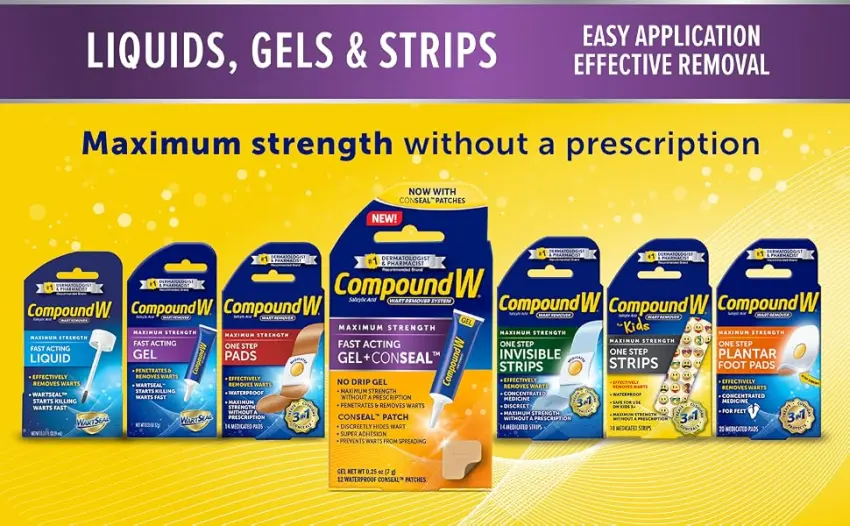 Compound W Maximum Strength One Step Invisible Wart Remover Strips 14 CT 2 Pack - Compound W