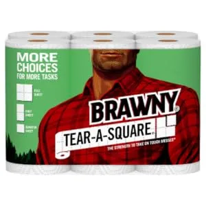 Brawny Tear-A-Square Paper Towels 16 Double Rolls = 32 Regular Rolls 3 Sheet Size Options Quarter Size Sheets - product information 3