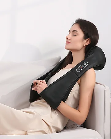 Shoulder neck massager back massage device with heat function 3D shiatsu kneading massage for very body muscle pain relief black - Massagegerät