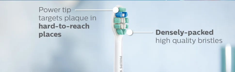 Philips Sonicare Genuine C2 Optimal Plaque Control Toothbrush Heads 3 Brush Heads White HX9023/65 - sensitive teeth and gums contoured bristles best toothbrush heads