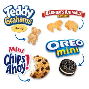 Nabisco Team Favorites Variety Pack OREO Mini CHIPS AHOY! Mini Teddy Grahams Honey & Barnum's Animal Crackers 30 Snack Packs - unspecified
