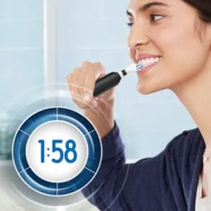 Oral-B Pro 1000 CrossAction Electric Toothbrush, Black Black 1 Count (Pack of 1) - Built in 2-minute timer pulses every 30 seconds to let you know when to switch areas of the mouth