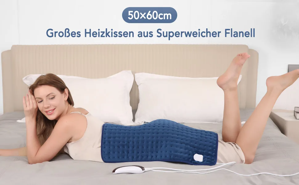 Heating pillows with automatic switch -off electrical heat pillow 50 x 60cm for back shoulder neck and temperature setting in 5 fast heating technology overheating protection - Heizkissen