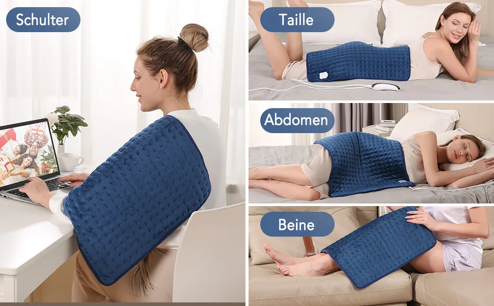 Heating pillows with automatic switch -off electrical heat pillow 50 x 60cm for back shoulder neck and temperature setting in 5 fast heating technology overheating protection - Heizkissen