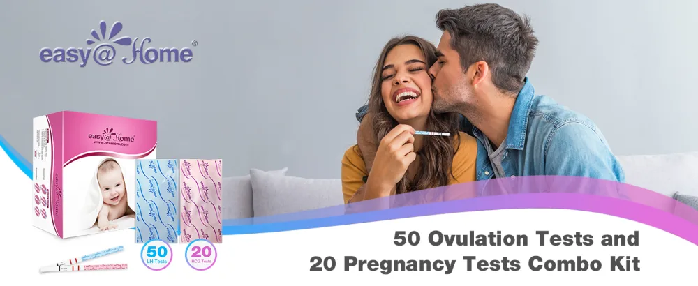 EasyHome 50 Ovulation Test Strips and 20 Pregnancy Test Strips Combo Kit, (50 LH + 20 HCG)--Package May Vary 70 Piece Set - ovulation tests