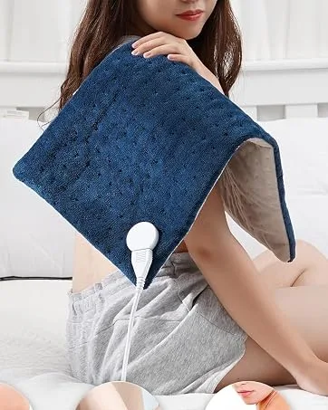 Heating pillows with automatic switch -off electrical heat pillow 30 x 60cm for back shoulder neck and temperature adjustment in 6 fast heating technology overheating protection blue - product information 24