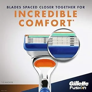 Gillette Fusion5 Mens Razor Blade Refills 12 Count Lubrastrip for a More Comfortable Shave - Incredible Comfort