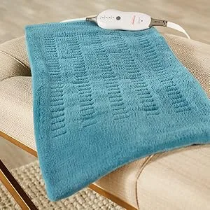 Sunbeam Heating Pad for Pain Relief XL King Size SoftTouch 4 Heat Settings with AutoOff 12Inch x 24Inch Teal - Premium Fabric Pad