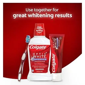 Colgate Optic White Advanced Teeth Whitening Toothpaste 2% Hydrogen Peroxide Icy Fresh - 3.2 Ounce (3 Pack) - whitening