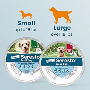 Seresto Flea and Tick Collar for Dogs 8-Month Flea and Tick Collar for Large Dogs Over 18 Pounds - Seresto