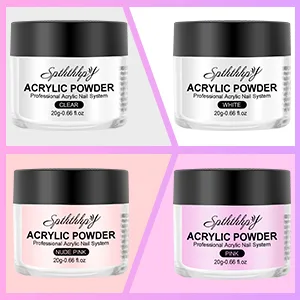 Sphthhpy Set powder and 75ml acrylic nail fluid 4 colors acrylic nail set no UV lamp required suitable for beginners and nail experts 75ml-white - product information 12