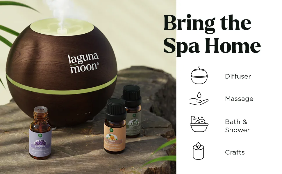 Lagunamoon Essential Oils Gift Set 6 Pcs Pure Essential Oils for Diffuser Humidifier Massage Aromatherapy Skin & Hair Care 10ML (Lavender Eucalyptus Lemongrass Orange Peppermint Tea Tree) - Essential Oils Gift Set B06XRLR9RQ