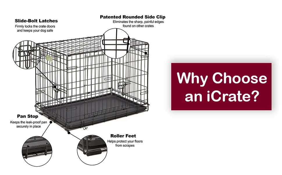 MidWest Homes for Pets iCrate Single Door & Double Door Dog Crates - choose