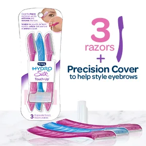 Schick Hydro Silk Touch-Up Multipurpose Exfoliating Dermaplaning Tool - Pack Of 3 - schick shiseido shisaido peach fuzz hair face razor for women tinkle fake mustache eyebrow trimmer