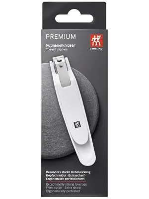 ZWILLING toenail clippers with nail catcher extra large for perfect grip with straight cutting edge premium white - image