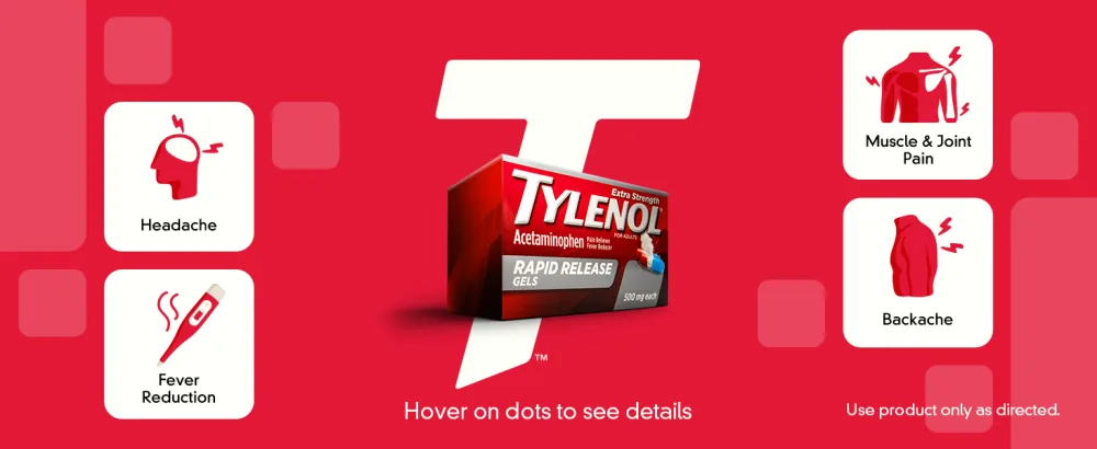 Tylenol Extra Strength Acetaminophen Rapid Release Gels for Pain & Fever 24 Count - Tylenol Rapid Release Gels Acetaminophen Pain Reliever and Fever Reducer medicine