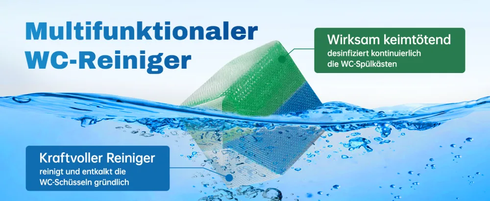 Vacplus WC Cleaner Duo-Active Cleaning Cubes for Water Tanks 12 Pieces Extra Strong Prevents Limescale & Dirt Green - Vacplus WC Reiniger