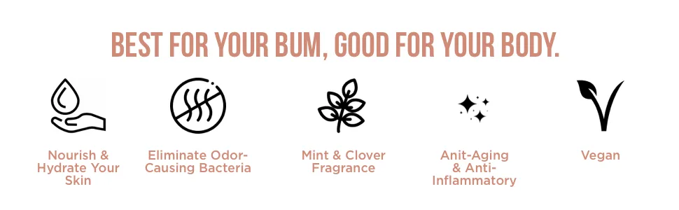 Pure for Men Bum Balm Eco Friendly Raw Lotion for Men - Mint & Clove - 3.8 oz. - hydrating deodorizing lotion soap cleansing body fresh shae butter hemp organic vegan