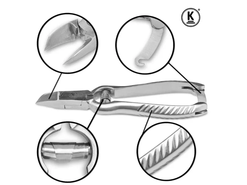 K-Pro nail clippers large for extremely strong hard thick toenails made of stainless steel - Features_Nagelzange_groß