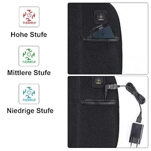 Thermrup Mobile Heated Seat Cushion USB Operation with 3-Level Temperature Control for Home and Outdoor Washable (Seat Cushion) - netz