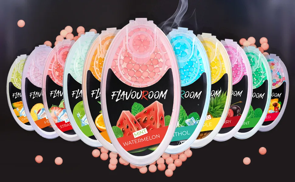 Flavoroom aroma click - 100 premium balls set i intensive flavor with practical box I Simple use for DIY mint water melon pleasure - watermelon mint aromakugel