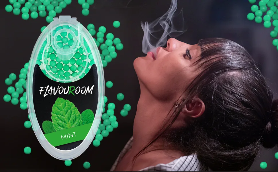 Flavouroom Aroma Click - 100 Premium Balls Set I Intense Flavour with Practical Box I Easy Insertion for DIY Mint Enjoyment - mint geschmack flavour