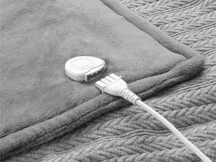 Medisana HB 680 cuddly heating ceiling cuddly ceiling in the knitting pattern with automatic switch-off washable gray 3 temperature levels 160 x 120 cm 2-color transition optics - Strick-Heizdecke HB 680