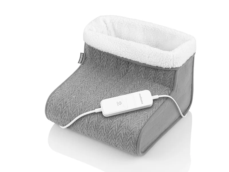 Medisana FW 150 foot warmers in the knitting pattern electrical foot heating 3 temperature levels automatic switch -off overheating protection fluffy washable inner lining - FW 150