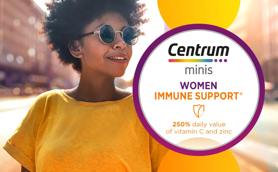 Centrum Minis Women's Daily Multivitamin for Immune Support with Zinc and Vitamin C - 280 Tablets - Centrum Minis Women Immune Support