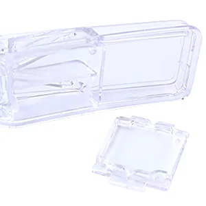 OPRET Tablet divider for large and small tablets for tablet vitamin medicine cut into half a quarter-transparent color - Tablettenteiler