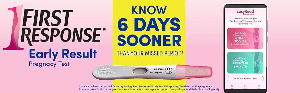 First Response Early Result Pregnancy Test - Pack of 3 - First Detect Technology sensitive capture scant pregnancy hormone result 6 day sooner missed period