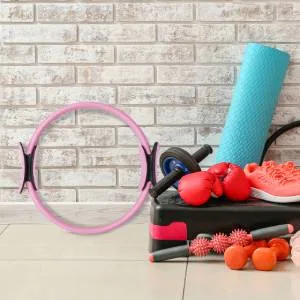 Bluefinity Pilates Ring with exercises double handle padded resistance ring yoga fiberglass fitness ring 37cm pink 1 - product information 31