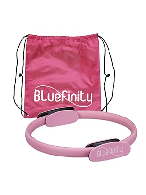 Bluefinity Pilates Ring with exercises double handle padded resistance ring yoga fiberglass fitness ring 37cm pink 1 - Pilates Ring