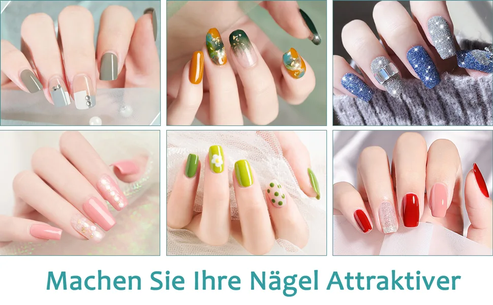 100 Pieces False Nails Clear Artificial Fingernails Art Nails Tips with Glue and Cuticle Pusher for Women Girls 10 Sizes - Wunderschöne Nail Art lässt Sie charmanter aussehen.