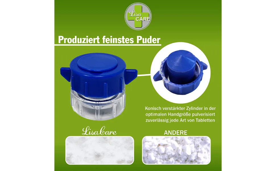 Turn lisacare tablet mortar & chop tablets - Pill dose Small in the lid - Pill Crusher - Medicine mortar - All -day aid tablets Shatterer - product information 12